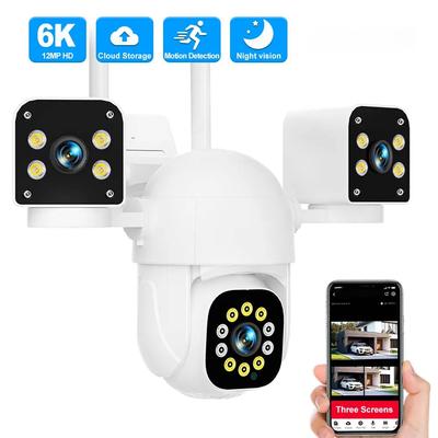 6K 12MP WiFi Venkovní 10x Zoom Tříobjektivová PTZ Video Dohled Ochrana Zabezpečení 4K IP Kamera Chytrá Bezdrátová CCTV Kamera