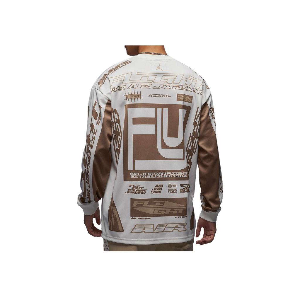 Jordan MVP Printed Casual Sports Crew Neck Pullover Long Sleeve T-Shirt Men Tops Sail Dark-Brown FV7240-133
