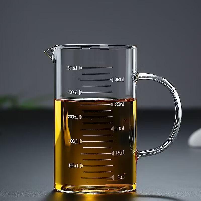 Heat-Resistant Glass Measuring & Drinking Cup with Scale, 520ml
