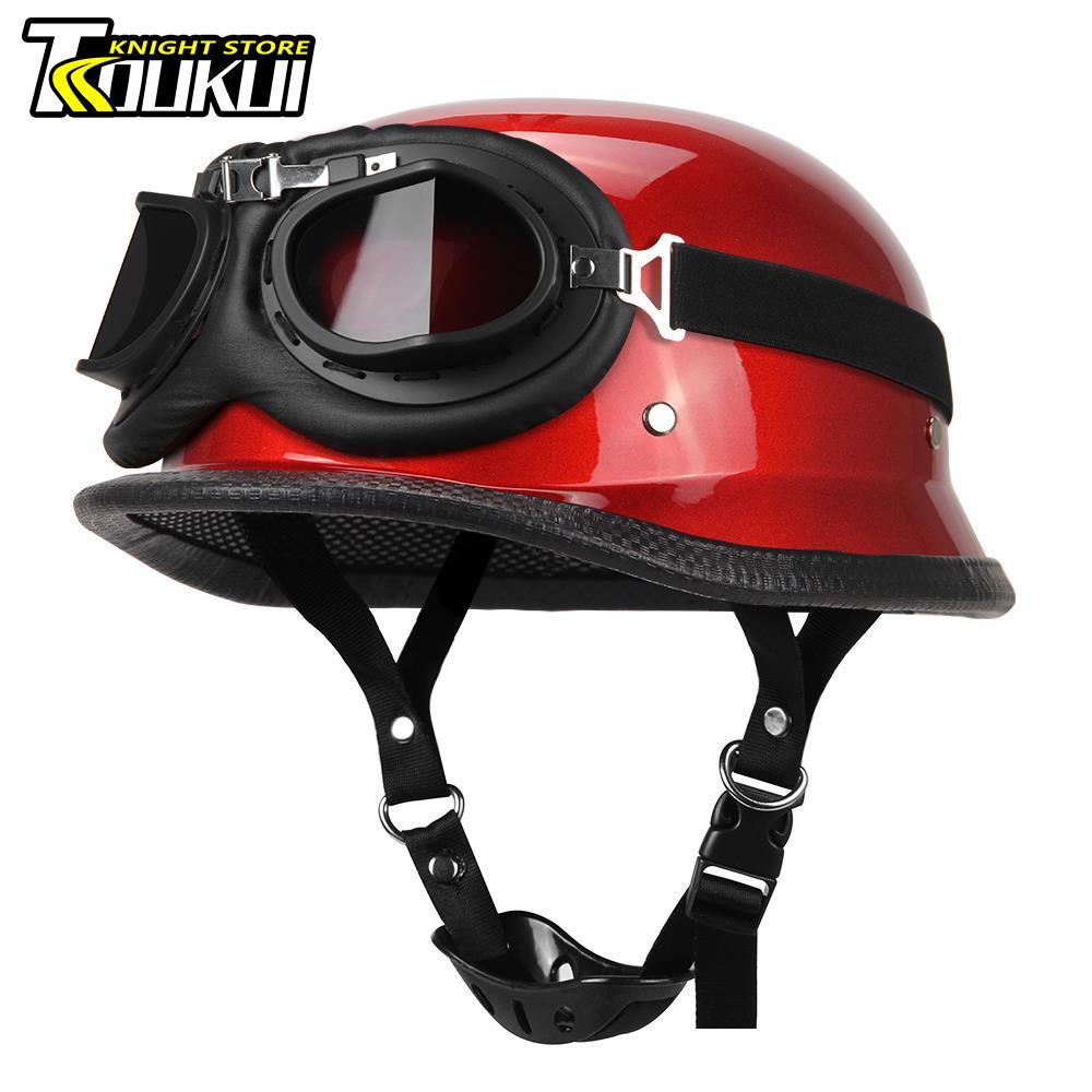 

Ретро Мотоциклетный Шлем Немецкий Винтажный Мото Шлем Модный Capacete De Moto Мужской Женский Casco Moto Сертификация DOT Половина Шлема XXL