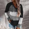 Women's Lightweight Color Block Hooded Sweaters Hoodies Pullover Sweatshirts