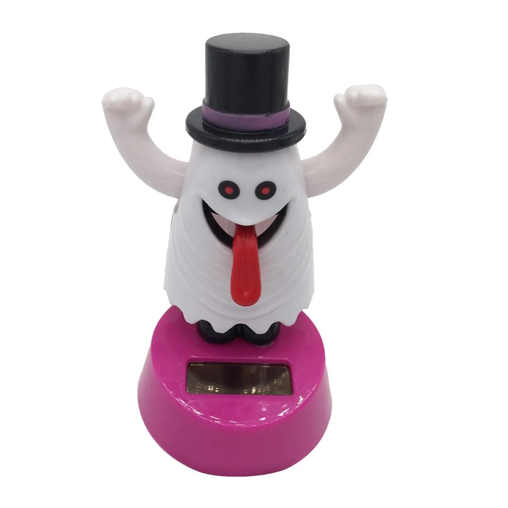 Hot Selling Halloween Solar Creative Swinging Head Doll Car Ornaments Cartoon Ornaments Gifts for Children