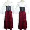 Ages Cosplay Middle Clothing Belted Dress Party Dresses Polyester Women Retro
