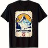 Matterhorn Zermatt Ski Resort Vintage Alpine Pattern T-Shirt Cotton Moisture-Wicking Fabric Men'S Black Short Sleeve Tee - Me...