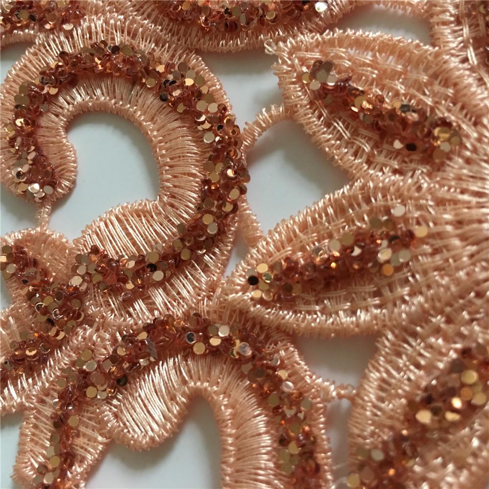 Flerfärgade Paljetter DIY Broderad Spets Strass Spetskrage Dekorativa Klädtillbehör Sybehör