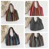 Canvas Bohemian Tote Bag Large Capacity Retro Shoulder Bag Vintage Ethnic Style Handbag  Travel