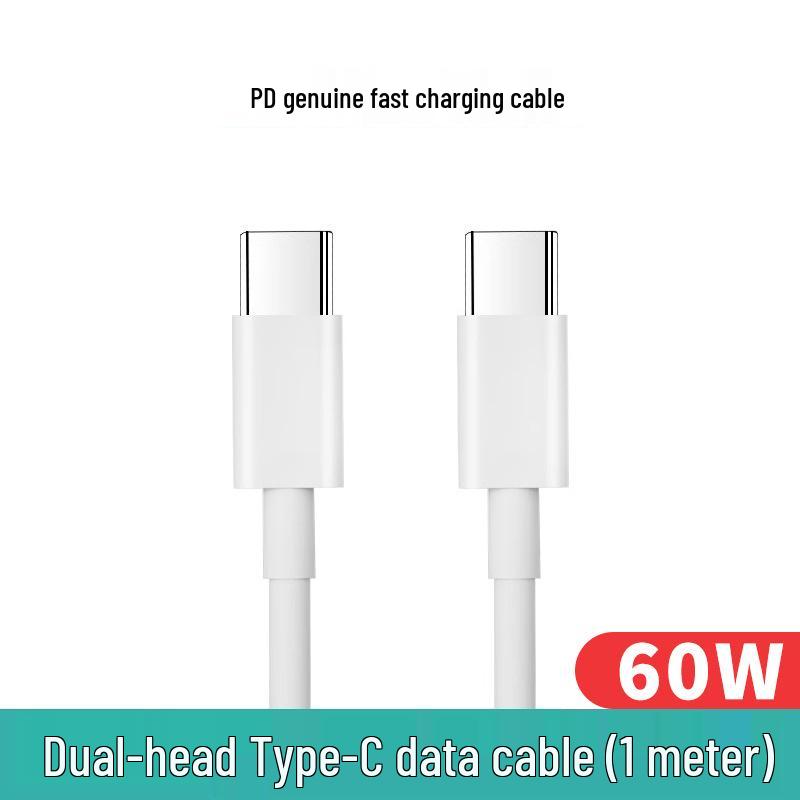 

60W Braided Dual Type-C Fast Charging Cable with Data Transfer for Huawei and Apple Devices