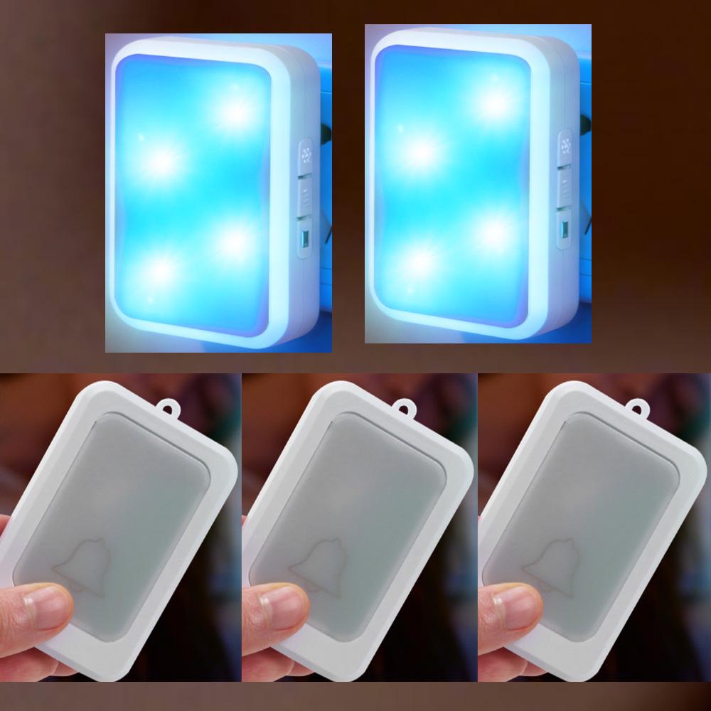 

Wireless Flash Doorbell for Elderly and Deaf, Two-in-Three Wiring, Adjustable Silent Mode