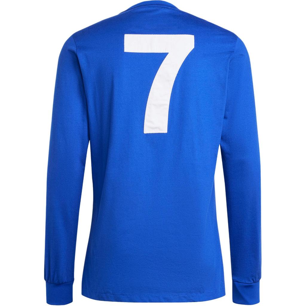 Adidas Manchester United George Best Series Comfortable Casual Retro Long Sleeve Football Shirt Men Tops Cobalt-Blue IV7536