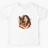 Strong Bonds: Woman & German Shepherd Cartoon Kids T-Shirt