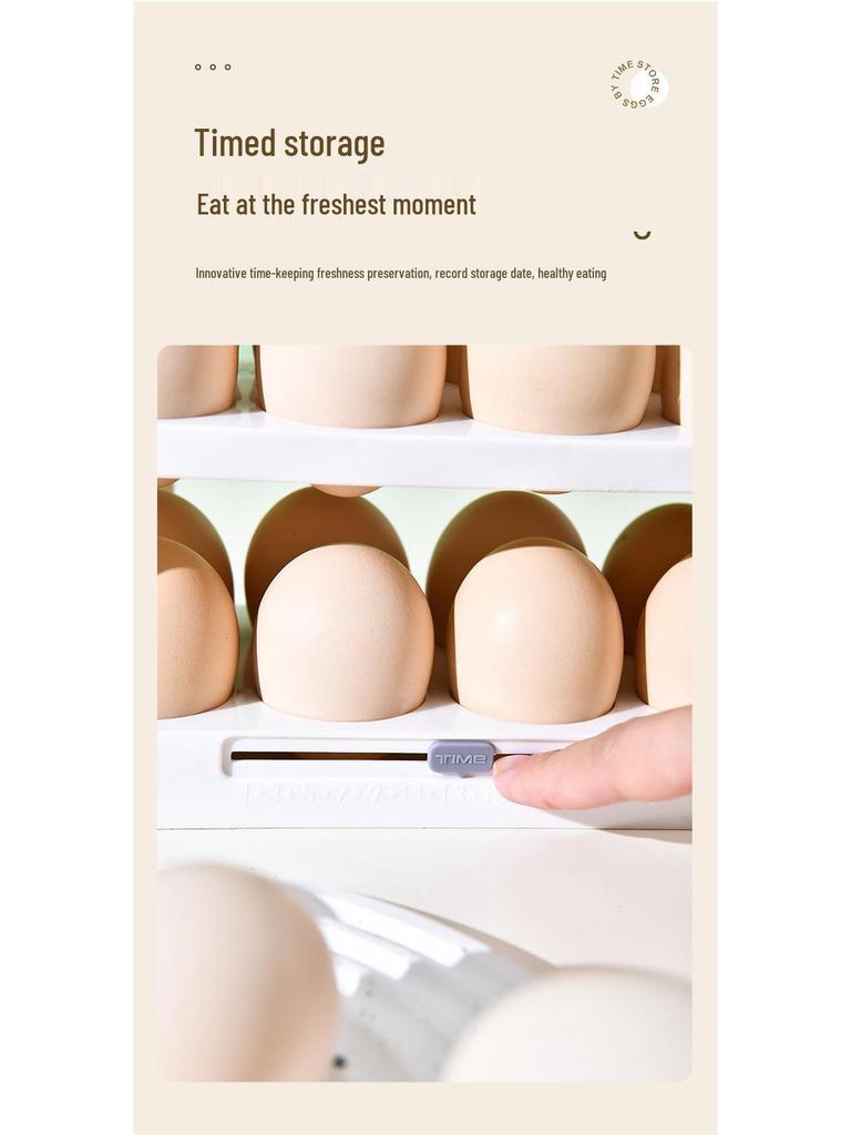 Wendebarer dreilagiger Eierhalter: 30-Eier-Aufbewahrungsbox für Küche und Kühlschrank