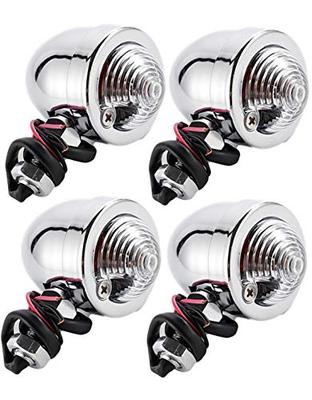 Marosam Motorcycle American Bullet Bullet Turn Signal Harley Set of 4 Silver