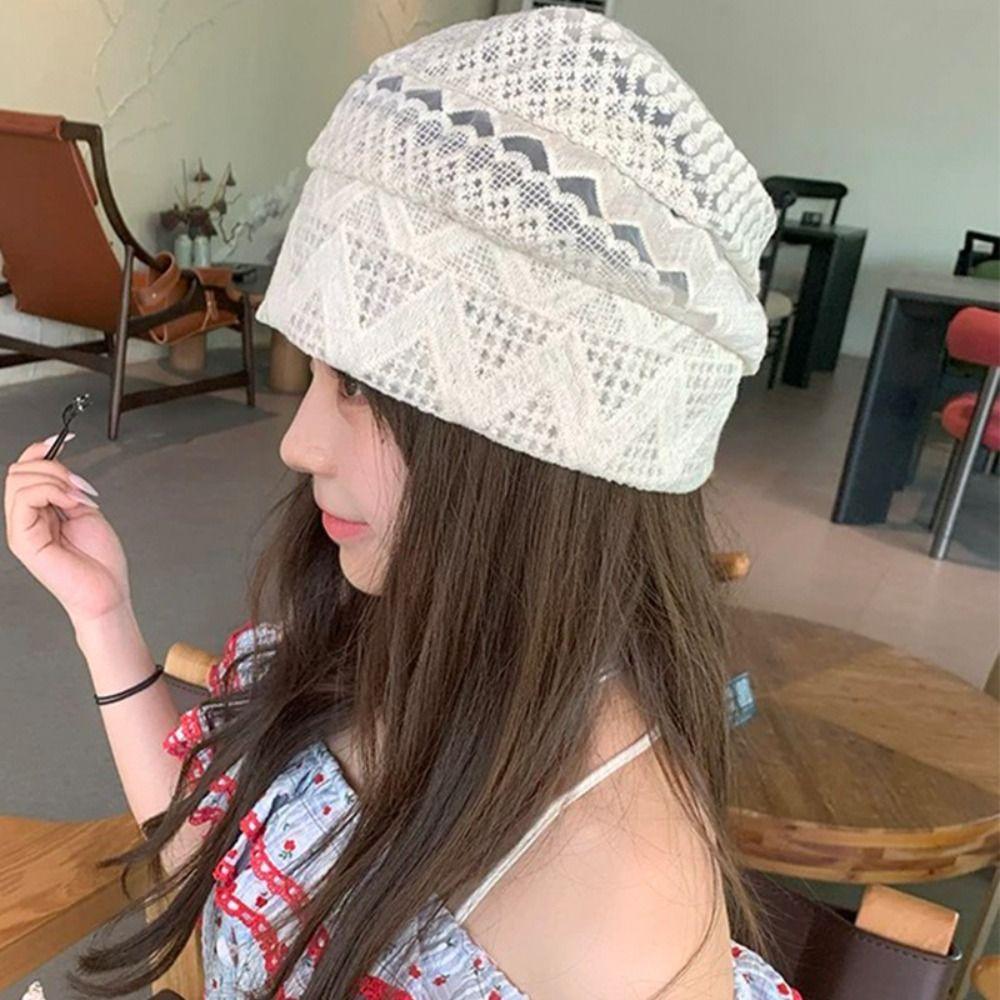 Breathable Beanies Hat Spicy Girl Knitted Hat Retro Sunscreen Cap Spring and Summer