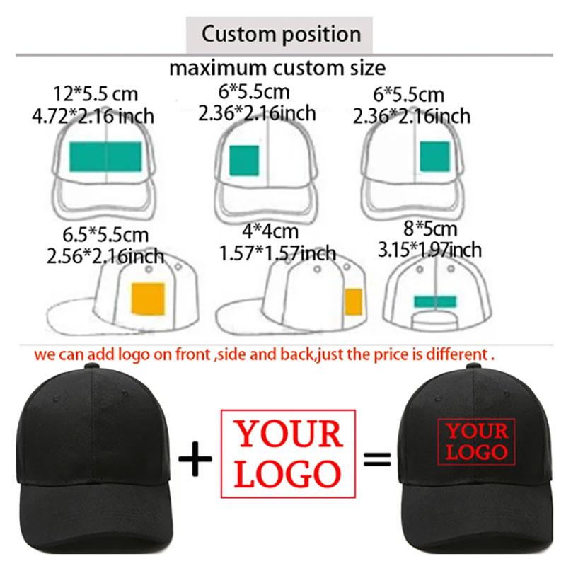 Custom Logo Baseball Caps For Unisex Women Hat DIY Logo Unisex's Cap Snapback Print Text Design Trucker Mesh Hat Cap for Women
