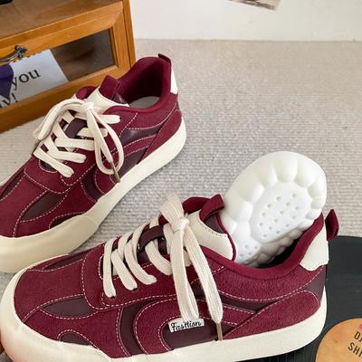 6576 Latex Insole/platform German Training Shoes Women's Shoes Burgundy Retro 2024 New Popular Board Shoes White Shoes