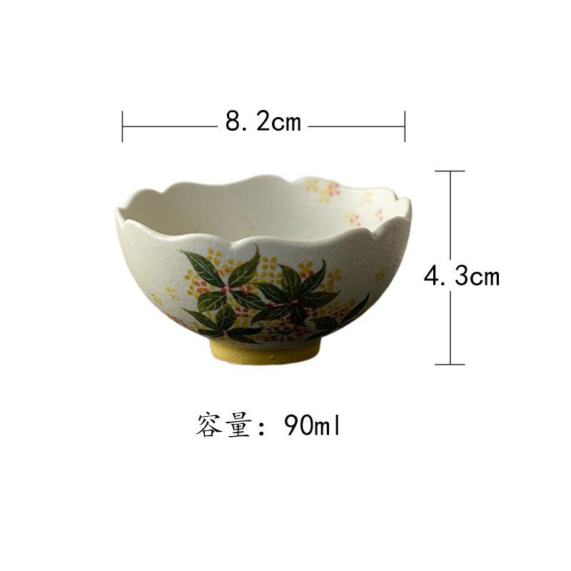 

2pc/lot Hand-painted Osmanthus Teacup Elegant Tea Bowl Set Of Cups Tea-tasting Smelling Cup Jianzhan Master Cups Teaset 90ml As Your Choose