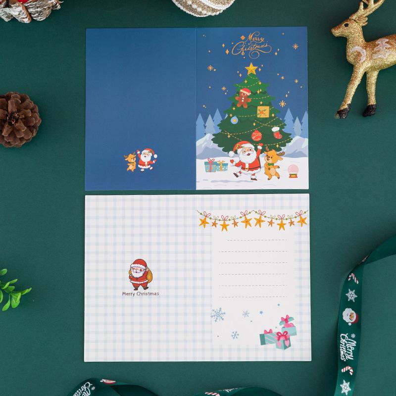 New Bronzing Christmas Card Cartoon Holiday Christmas Eve Christmas Card Blessing Wish Message Card
