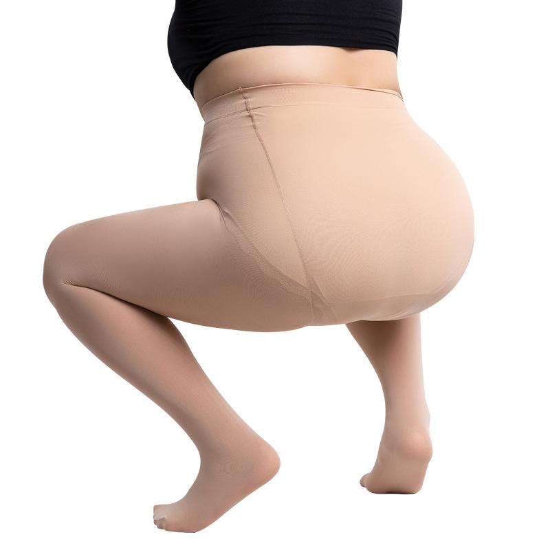 Women's Plus Size Autumn Winter Fleece Lined Thickened Flesh Colored Bare Leg Effect Pantyhose