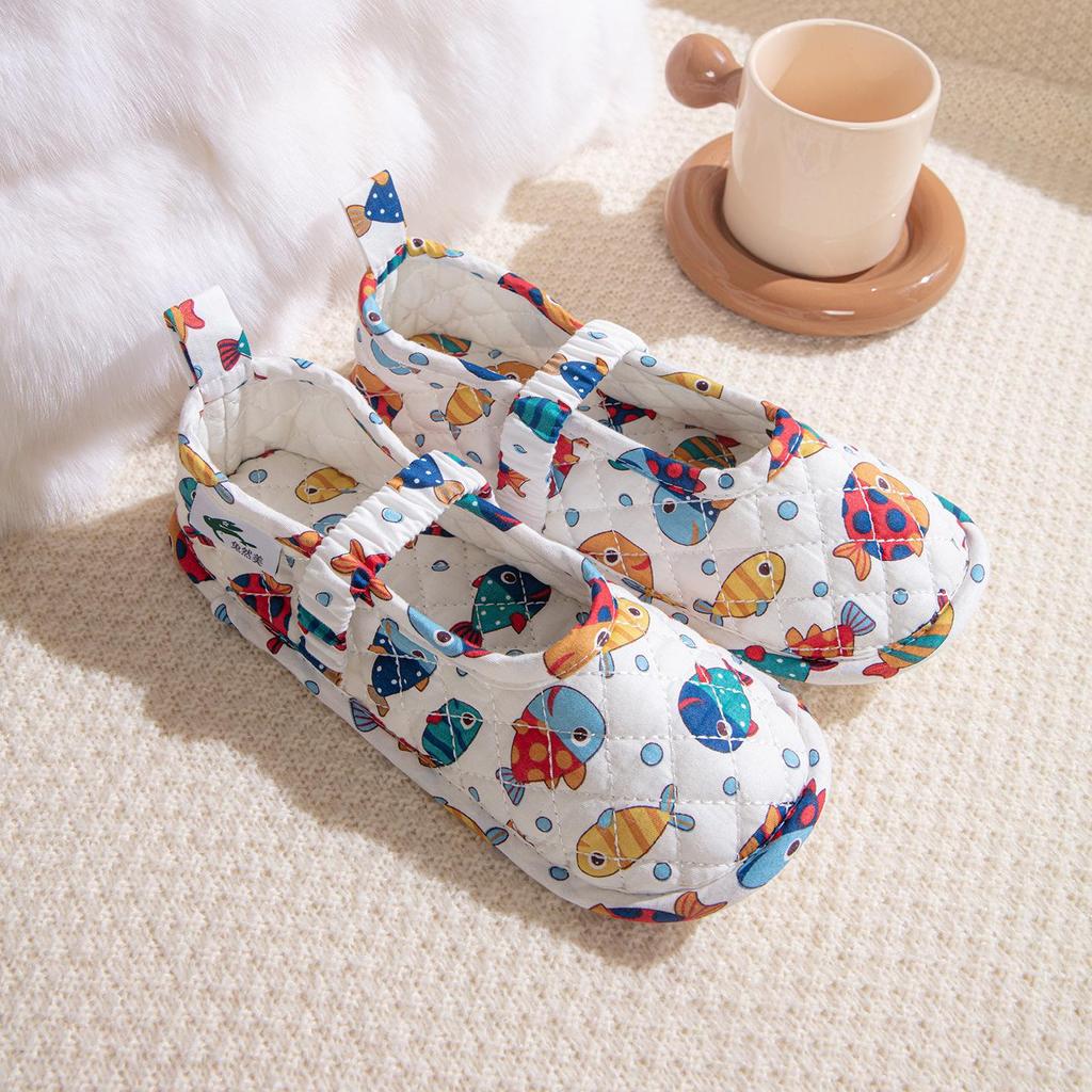 Maternity Non-Slip Breathable Cotton Slippers: Soft, Closed Heel, Thin Style for Home and Wood Floors.