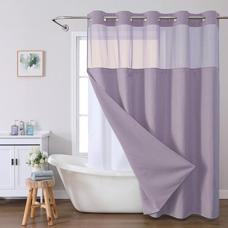 Waffle Weave Double-Layer Shower Curtain