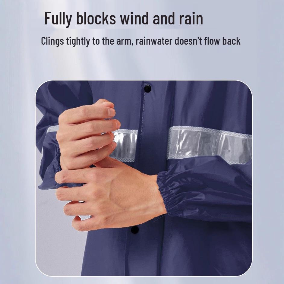 Qianan Reflective Raincoat & Pants Set for Adult Motorcycle and Bicycle Riders