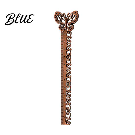 Classical Charm Bookmark Butterfly Ginkgo Ruler 2 in 1 Metal Measuring Page Marker