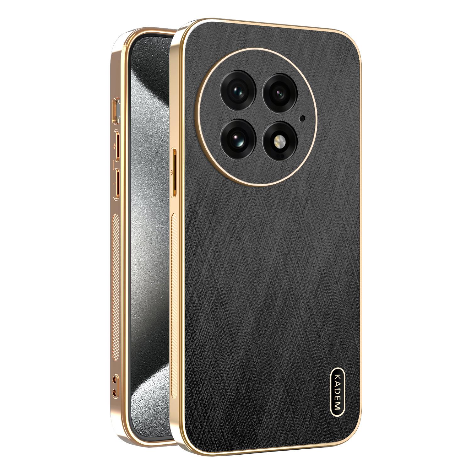 

KADEM Чехол для OnePlus 13 Гальваническое покрытие Шелковистая текстура ПУ+ТПУ Задняя крышка для телефона Black