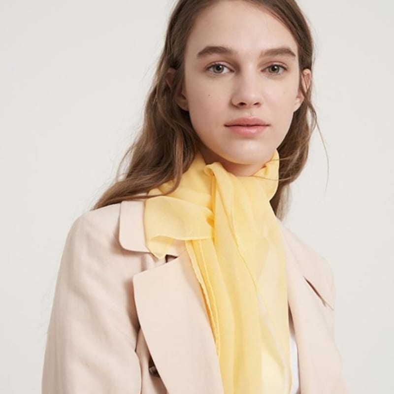 BB’DE SOLI’DE Solid Chiffon Silk Scarf Yellow