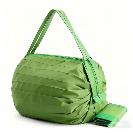 Reusable Folding Shopping Bag Foldable Grocery Tote Oxford Cloth Heavy Duty Duffle Bag with Adjustable