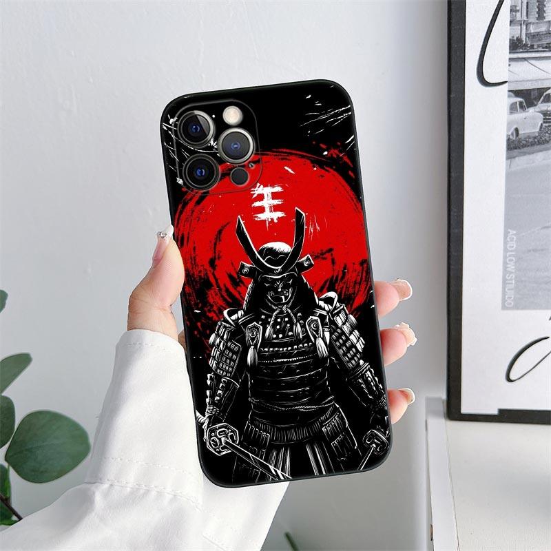 Japan Samurai Demon Anime Phone Case for iPhone 11 15 Pro Max Case Coque 14 Plus 13 Pro 12 11 X XS XR 7 8 SE 2020 TPU Soft Cover