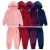 Children's Solid Color Hooded Long Sleeve Top and Pants Set for Medium and Large Boys and Girls - Trendy Autumn Clothing
