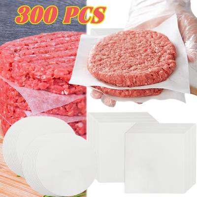 300 ks papier na hamburgery okrúhly voskovaný papier štvorcový pergamenový papier pre lis na hamburgery pečenie koláča oddelenie