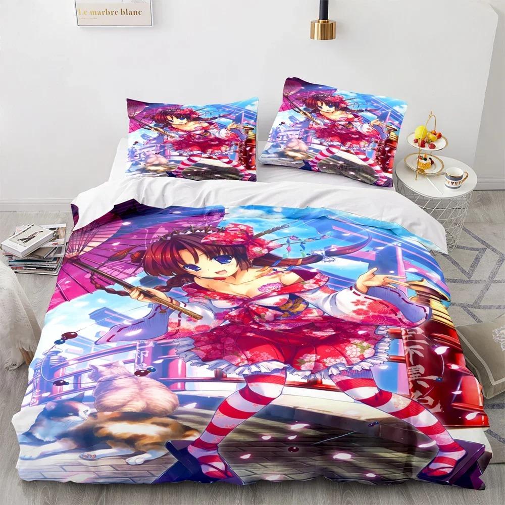 Comfortable Soft 3D Printed Kawaii Girl Anime Sexy Adult Kids Bedclothes Double Twin Full Queen King Quilt