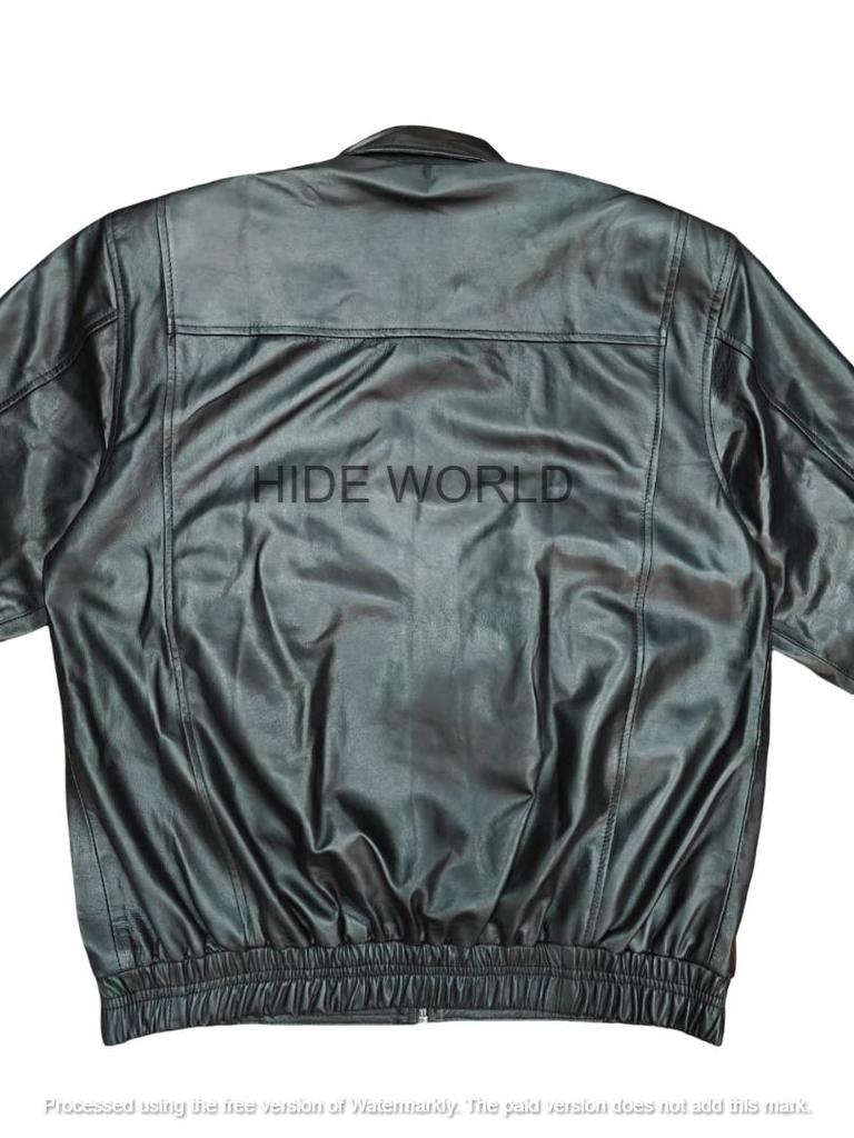 מעיל עור שחור אופנתי לגברים מעור כבש אמיתי בעבודת יד, מעיל אופנוענים גדול במיוחד