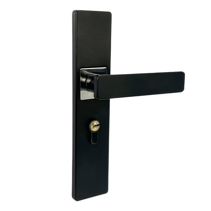 Black Interior Door Handle Lock Set Anti-Theft High Security Easy Install Universal Fit for Kid's Room Guest Room Use
