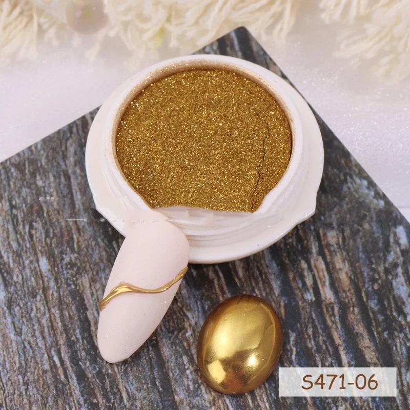 Nail magic mirror powder rose gold cross-border Tuhao gold titanium gold super bright mirror water ripple super fine powder nail glitter powder