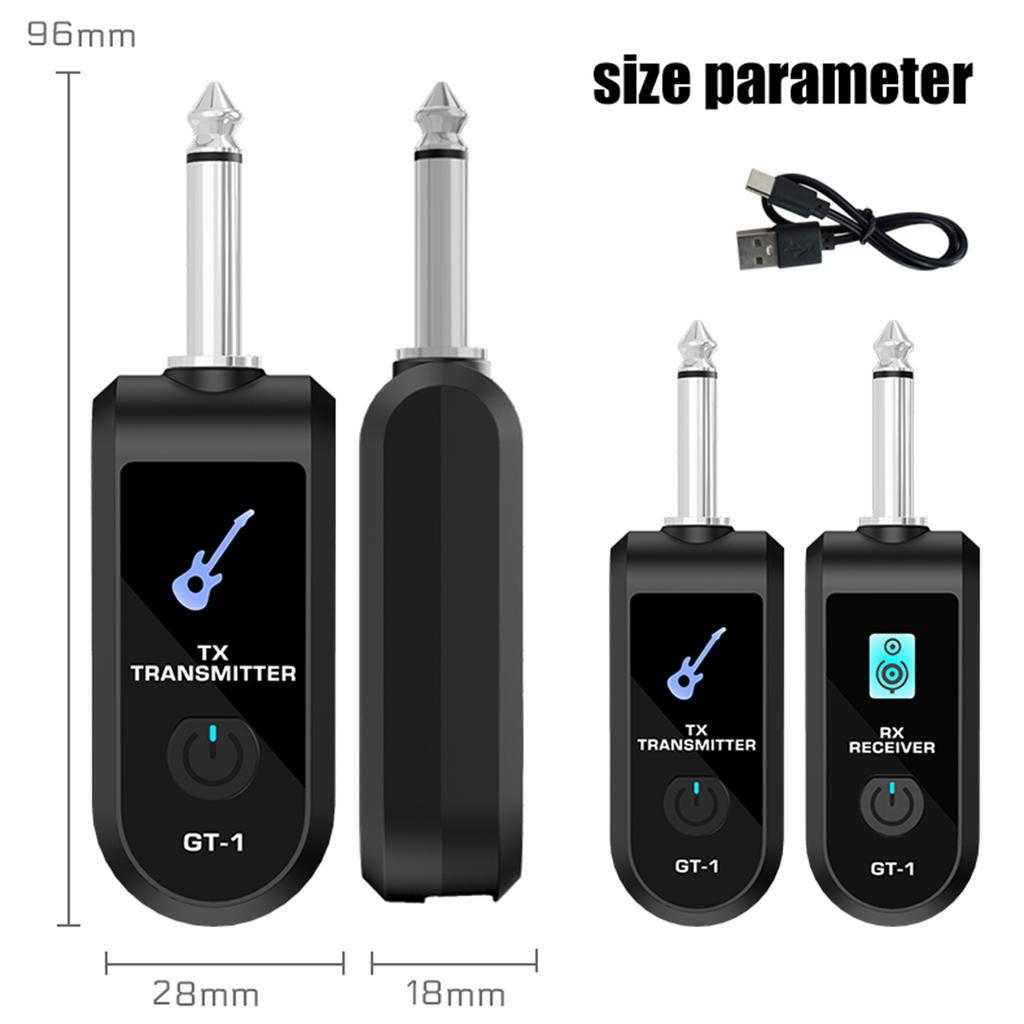 2.4G Wireless Guitar System Built-in Rechargeable Lithium Battery Wireless Guitar Transmitter Receiver for Electric Guitar Bass