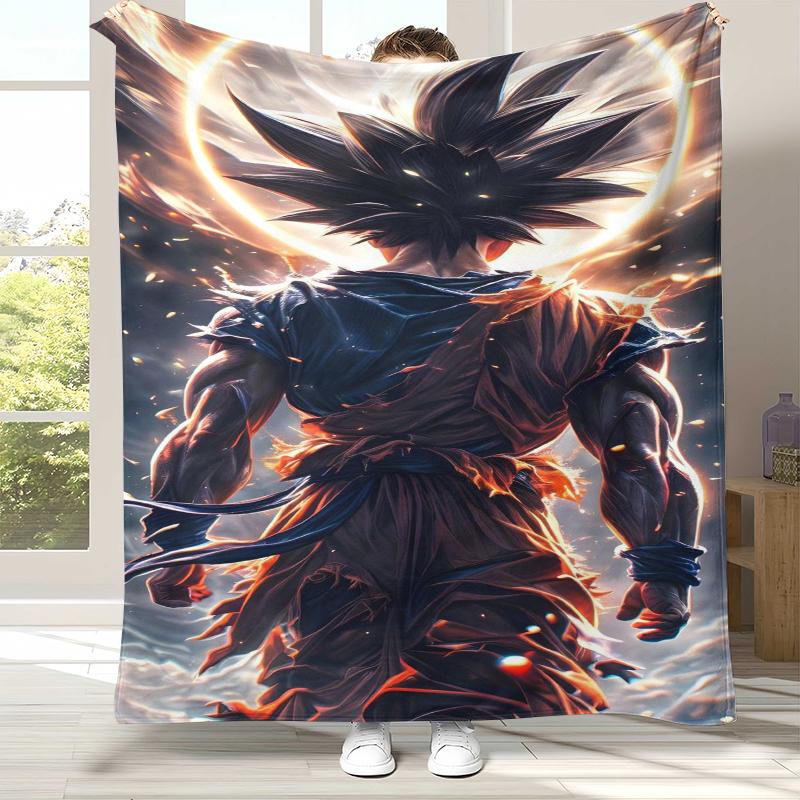 Anime D-Dragon Ball Game Cartoon Flannel Blanket,Ultra Soft Warm Plush Throw for Home Bedroom Bed Sofa Cover Office Camping