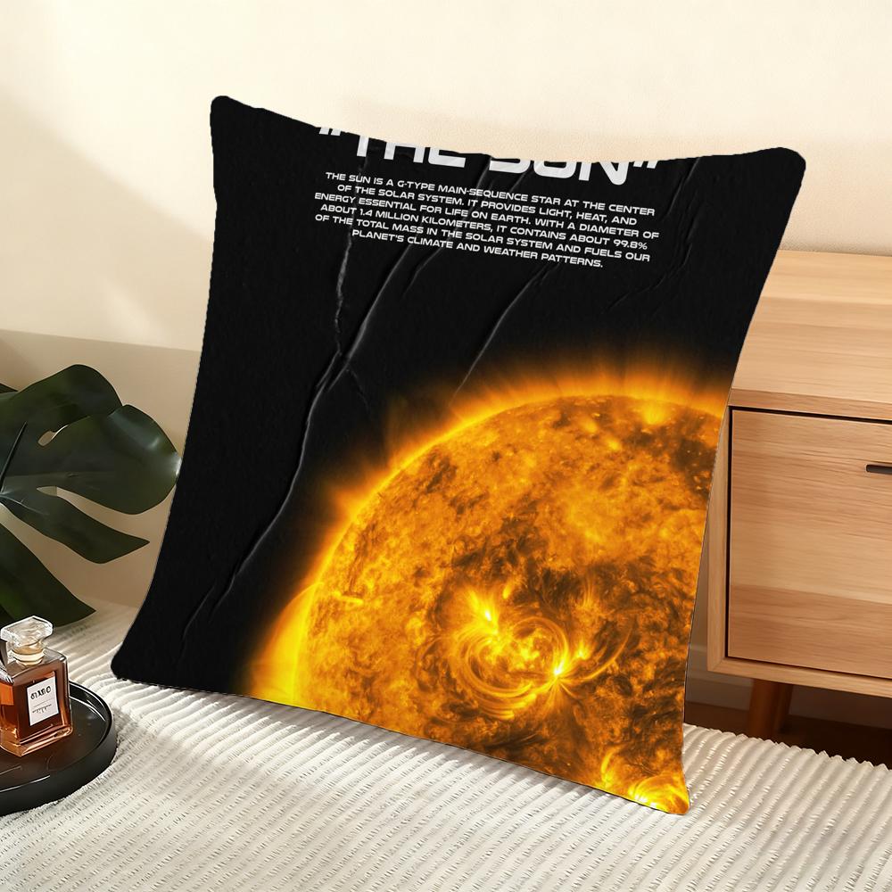 

Abstract Sun Cushion Cover Silky Short Plush Home Sofa Cushion Cover - Invisible Zipper Home Decoration 12x12Inch