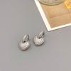 Korean & Japanese Hollow Heart Zircon Earrings: Elegant Dual-Wear Clip for Commuting & Fashion