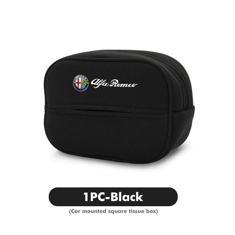 For Alfa Romeo Car Logo Seat Back Hanging Tissue Organizer Paper Storage Bag Accessories 159 Giulietta Giulia 147 Mito 156 159