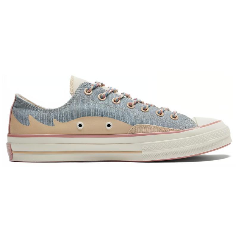 Converse 1970s Trendy Colour-Blocking Low-Top Canvas Shoes Unisex Beige Blue