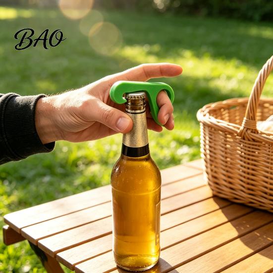 Kitchen Barware Essentials 3D Printed Bottle Opener, Compact Portable Beer One-Handed Soda Cap Remover, Heavy Duty Tool Ergonomic Jar Lid Remover for