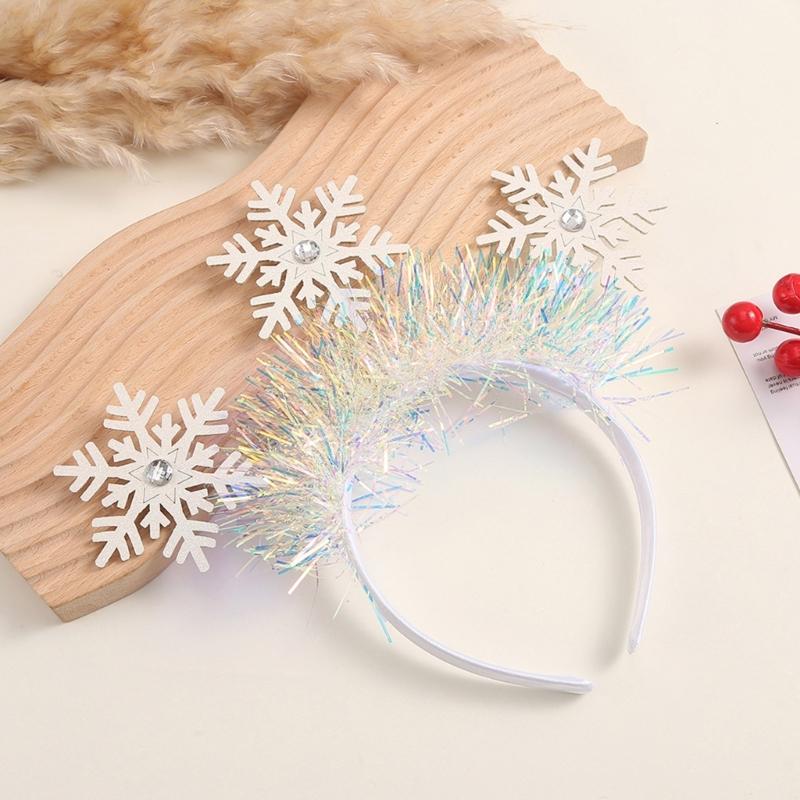 Fascia da Capo Nevicata di Natale per Donna, Carini Ornamento per Capelli Brillante per Ragazze per Diretta
