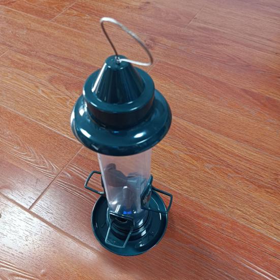 Mangiatoia per Uccelli da Appendere per Esterni in Plastica Resistente alle Intemperie a Tubo con 4 Fori di Somministrazione per Uccelli Selvatici