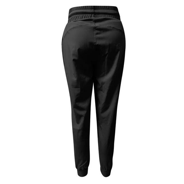 Women's Quick-Dry Pleated Cropped Running Pants with Drawstring