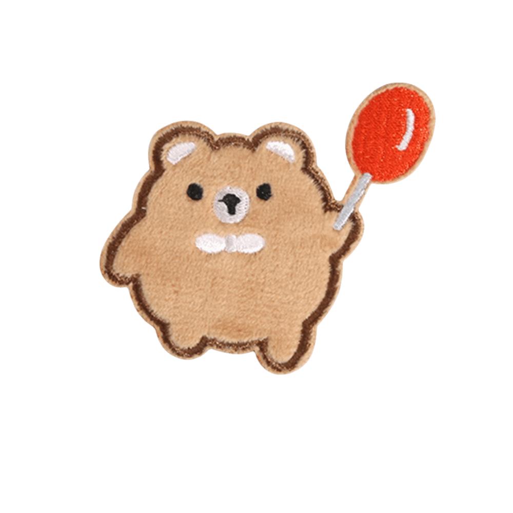 Cartoon Bear Down Jacket Fabric Patch Self Adhesive Badge Sticker Clothing Accessories