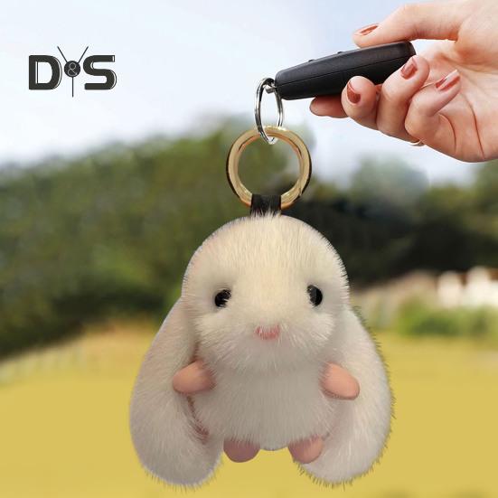 Portachiavi a Forma di Coniglio Ciondolo Coniglio Peluche con Orecchie Lunghe Fascino Bambola Portachiavi Auto Decorazione Borsa Zaino