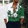 Chemise pour homme à col Base violette Imprimé floral mélangé coloré Manches longues Boutonnée Haut