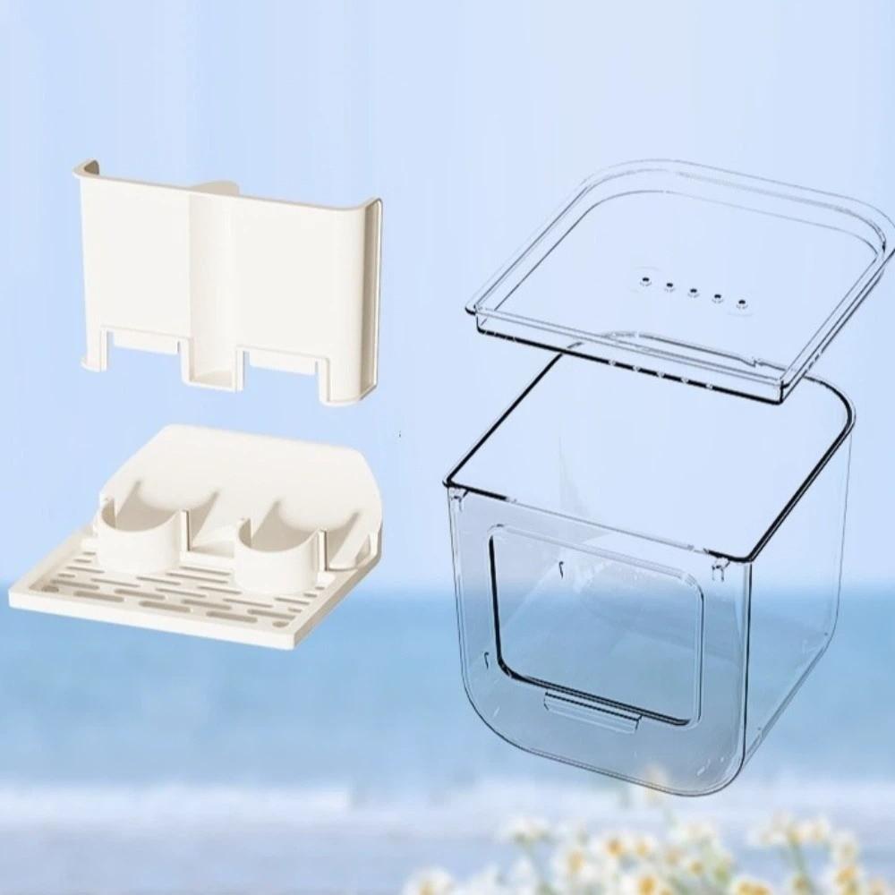 Transparent Bird Automatic Feeder Large Capacity Splash Proof Automatic Feeding Device Detachable Double Slot